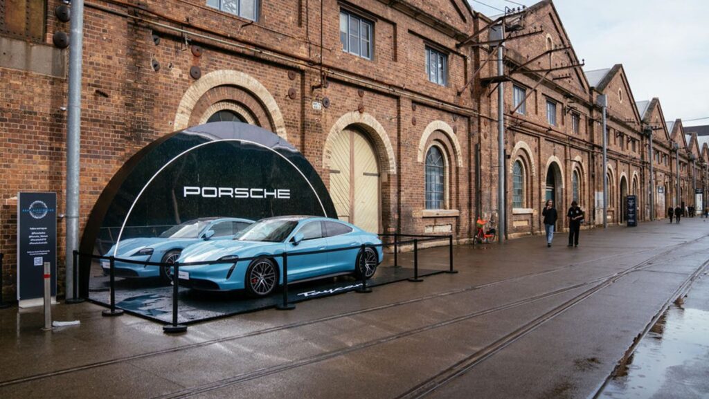 Porsche Taycan at Australian Fashion Week 2022