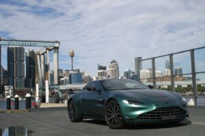 Aston Martin Vantage F1 with Sydney skyline